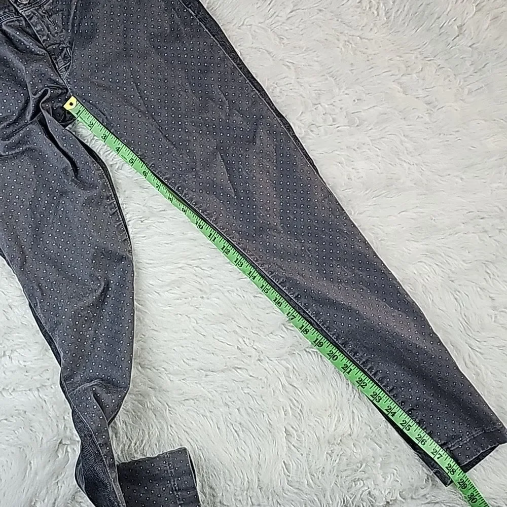 Hudson -045 Collin Women's Vice Versa Skinny‎ Polka Dots Jeans Grey Size 27